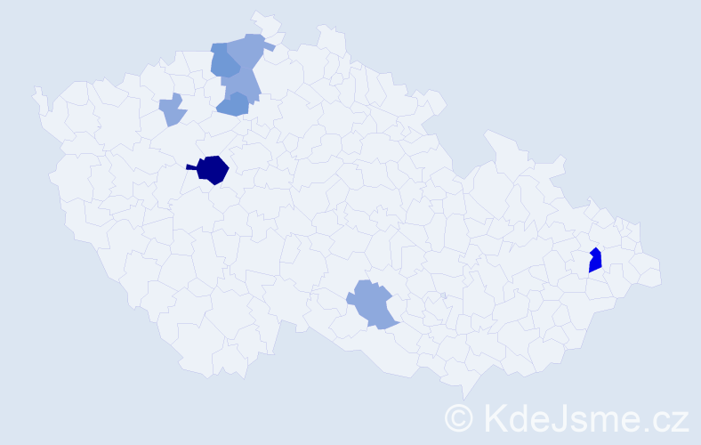 Příjmení: 'Čupori', počet výskytů 19 v celé ČR