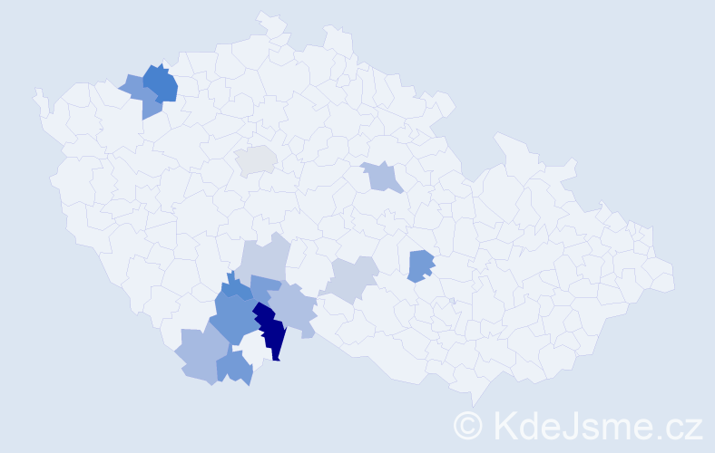 Příjmení: 'Tengl', počet výskytů 31 v celé ČR