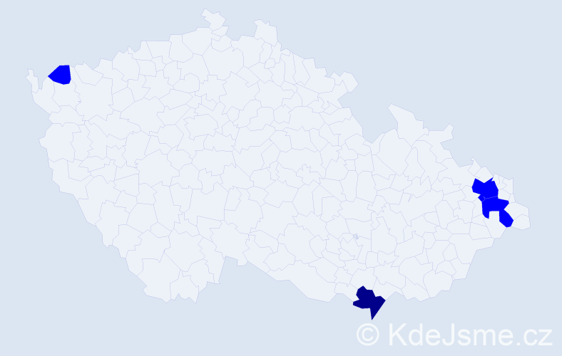 Příjmení: 'Starynská', počet výskytů 5 v celé ČR