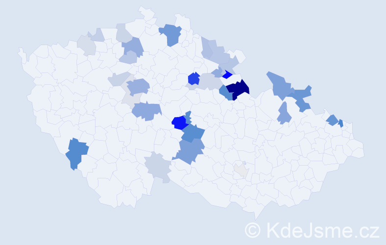 Příjmení: 'Tomas', počet výskytů 117 v celé ČR