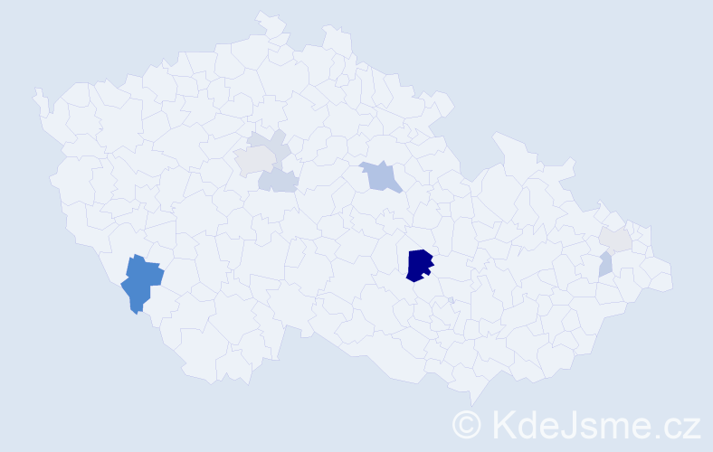 Příjmení: 'Mikloško', počet výskytů 19 v celé ČR