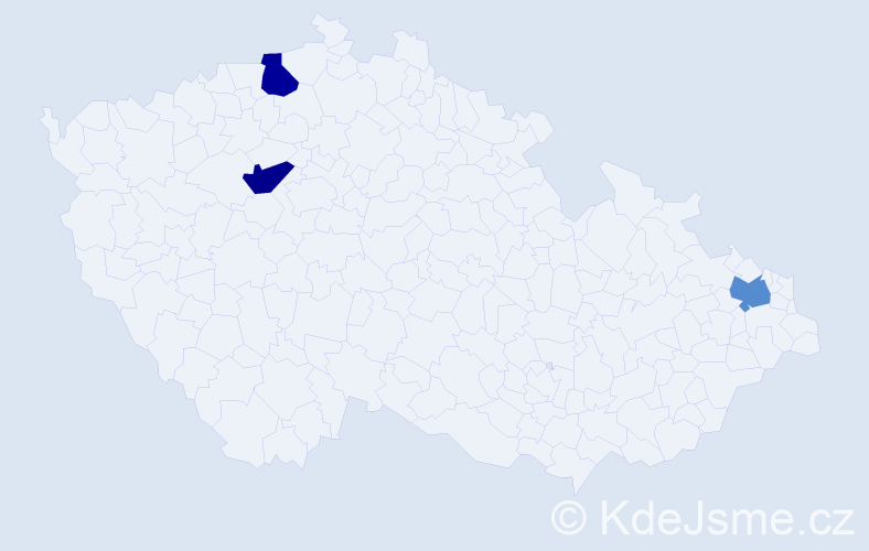 Příjmení: 'Kasanič', počet výskytů 3 v celé ČR