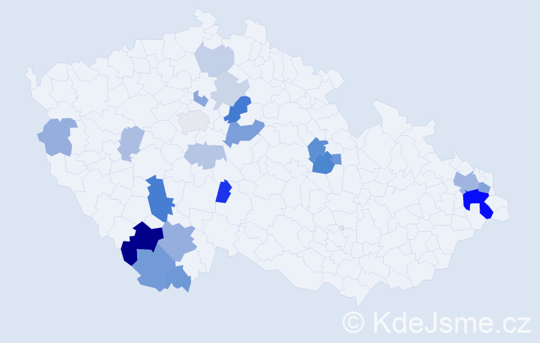 Příjmení: 'Rajko', počet výskytů 53 v celé ČR