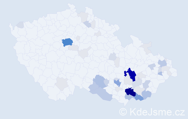 Příjmení: 'Daněček', počet výskytů 181 v celé ČR