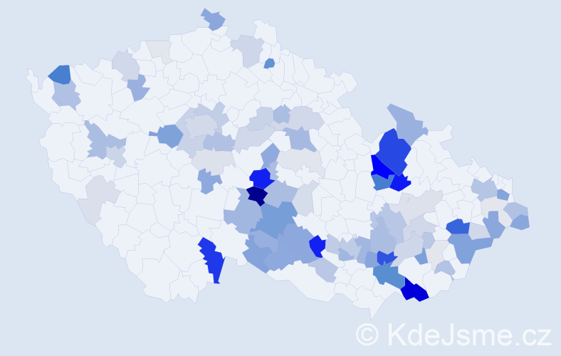 Příjmení: 'Potěšil', počet výskytů 283 v celé ČR