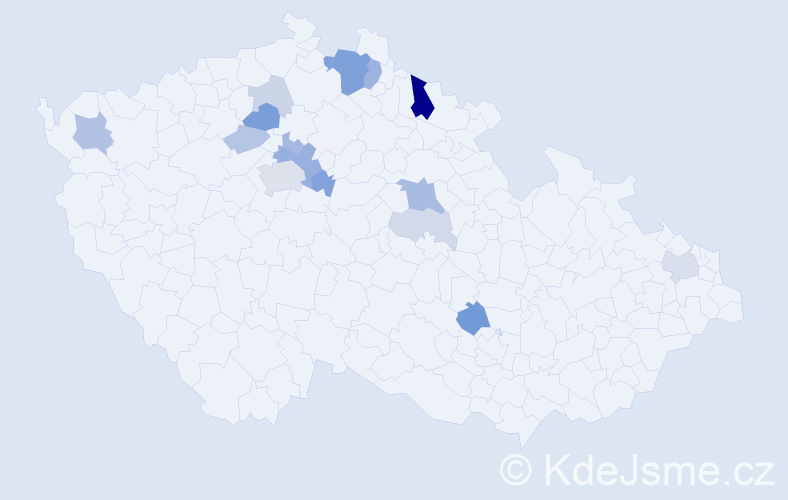 Příjmení: 'Kapeš', počet výskytů 39 v celé ČR