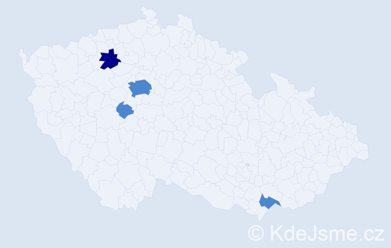 Příjmení: 'Seydl', počet výskytů 6 v celé ČR