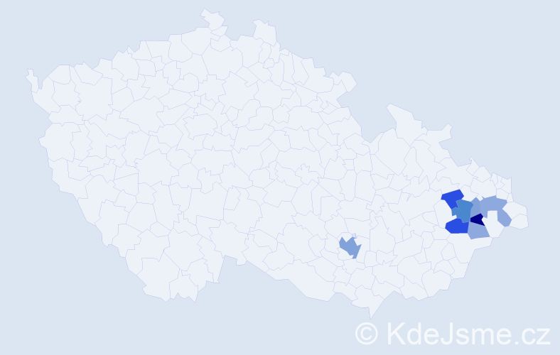 Příjmení: 'Guráš', počet výskytů 28 v celé ČR