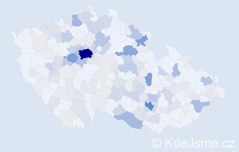 Příjmení: 'Kincl', počet výskytů 555 v celé ČR