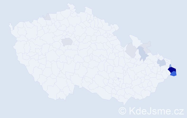 Příjmení: 'Hawliczková', počet výskytů 55 v celé ČR