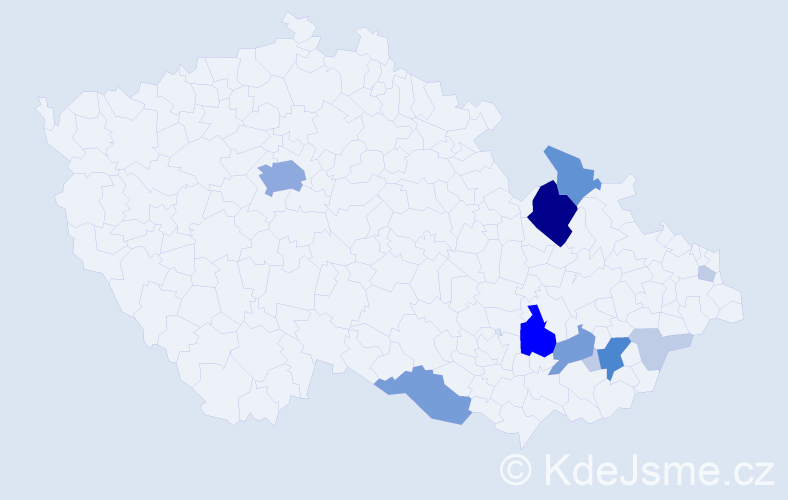 Příjmení: 'Štelc', počet výskytů 38 v celé ČR