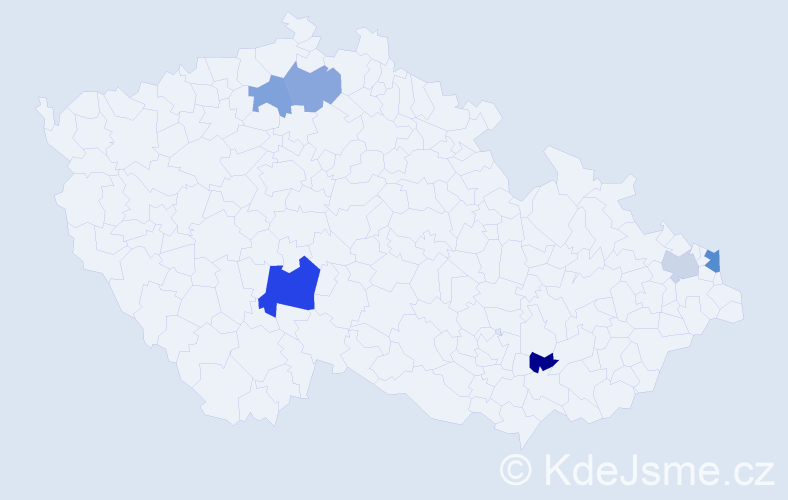 Příjmení: 'Steranková', počet výskytů 9 v celé ČR