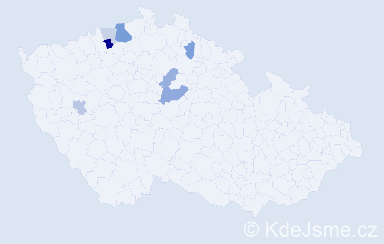 Příjmení: 'Gurguą', počet výskytů 14 v celé ČR