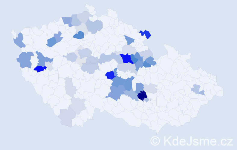 Příjmení: 'Kubizňák', počet výskytů 177 v celé ČR