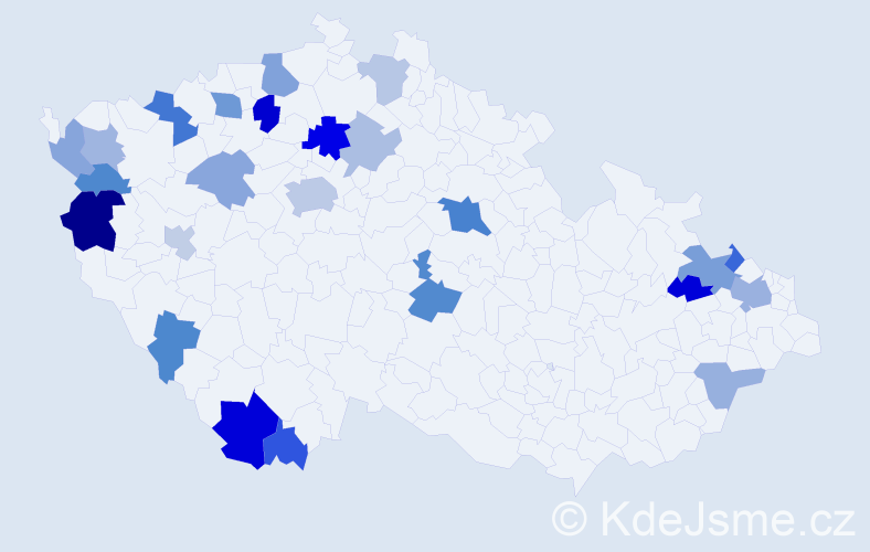 Příjmení: 'Fecko', počet výskytů 46 v celé ČR