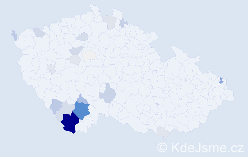 Příjmení: 'Litvan', počet výskytů 72 v celé ČR