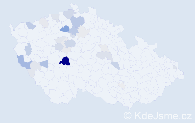 Příjmení: 'Heranová', počet výskytů 88 v celé ČR