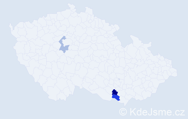 Příjmení: 'Dmitriev', počet výskytů 3 v celé ČR
