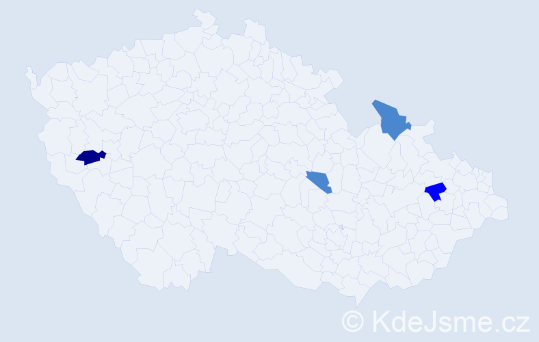 Příjmení: 'Klezl', počet výskytů 7 v celé ČR