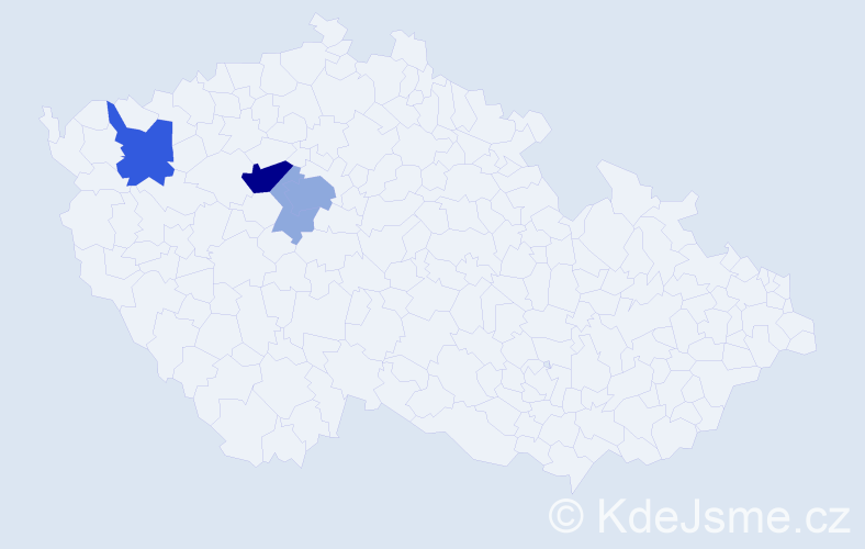 Příjmení: 'Dere', počet výskytů 10 v celé ČR
