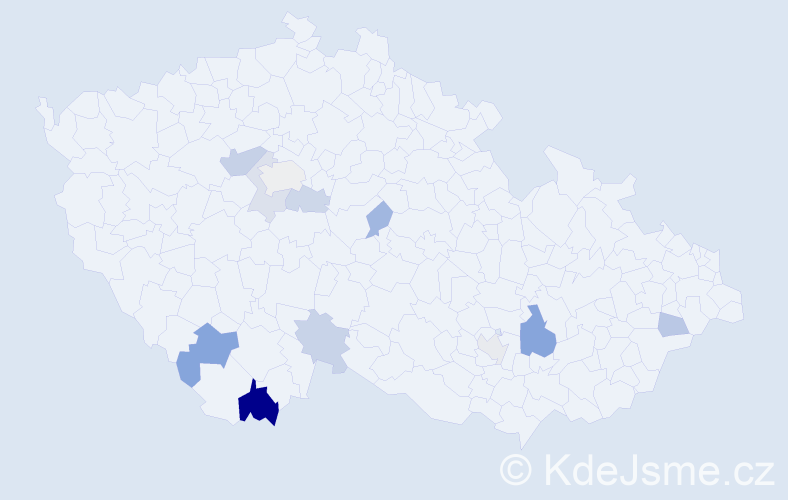 Příjmení: 'Beutl', počet výskytů 19 v celé ČR