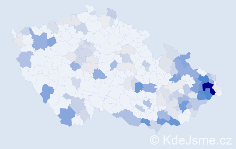 Příjmení: 'Míček', počet výskytů 562 v celé ČR