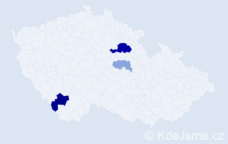 Příjmení: 'Paraj', počet výskytů 18 v celé ČR