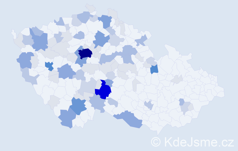 Příjmení: 'Chaloupek', počet výskytů 248 v celé ČR