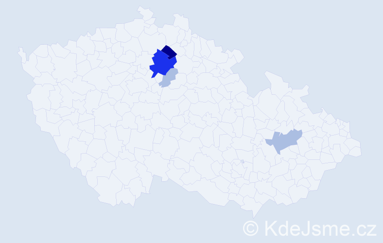 Příjmení: 'Kodriková', počet výskytů 18 v celé ČR