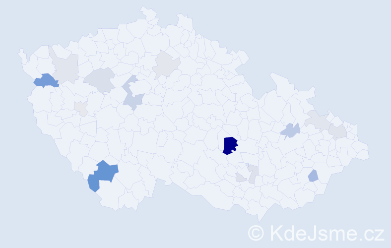 Příjmení: 'Pročka', počet výskytů 30 v celé ČR