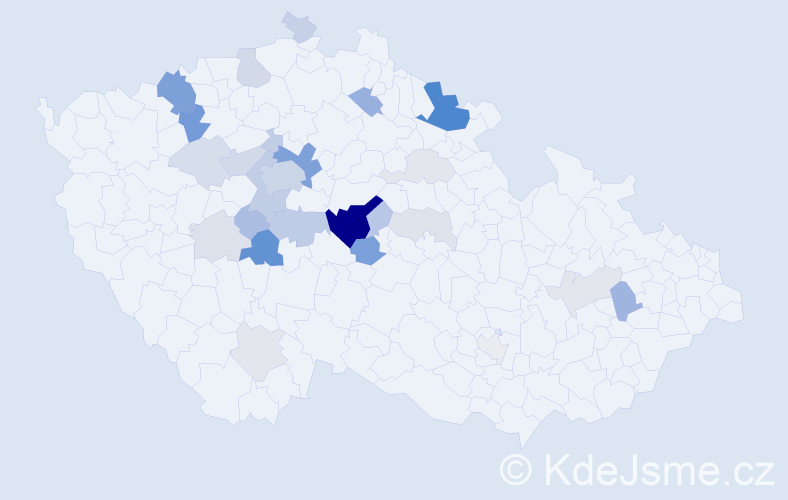 Příjmení: 'Jursíková', počet výskytů 92 v celé ČR