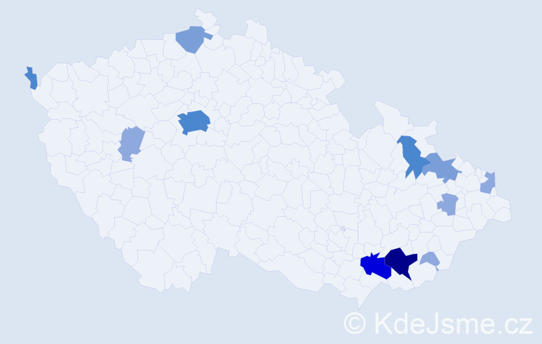 Příjmení: 'Donátek', počet výskytů 31 v celé ČR