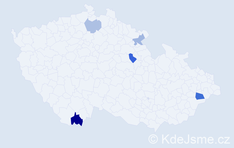 Příjmení: 'Kehler', počet výskytů 7 v celé ČR