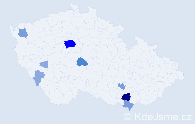 Příjmení: 'Proschek', počet výskytů 23 v celé ČR