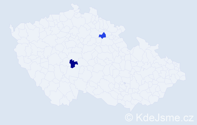 Příjmení: 'Bánszki', počet výskytů 2 v celé ČR