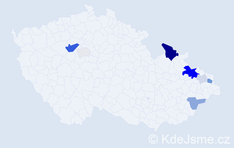 Příjmení: 'Malysa', počet výskytů 17 v celé ČR