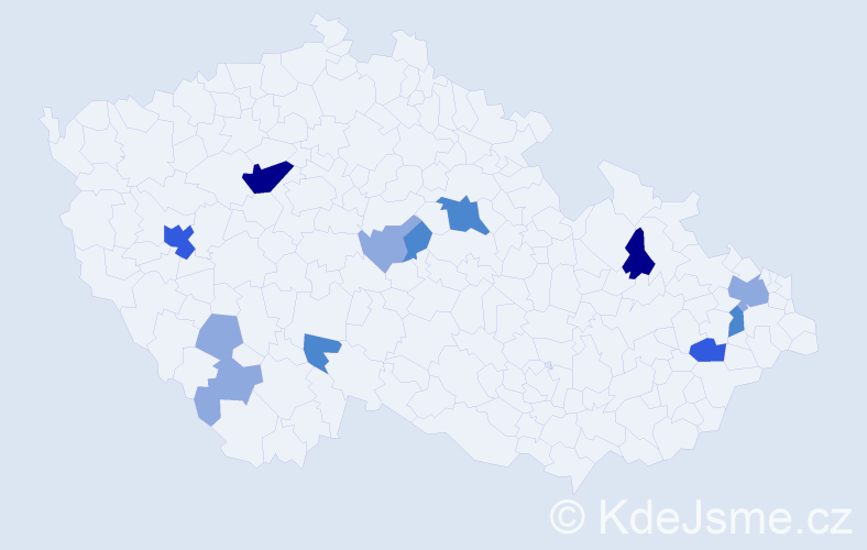 Příjmení: 'Mede', počet výskytů 28 v celé ČR