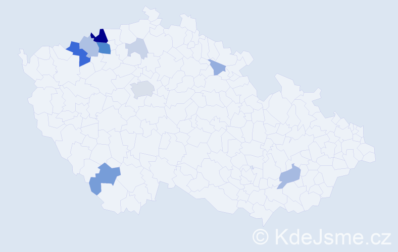Příjmení: 'Kundertová', počet výskytů 34 v celé ČR
