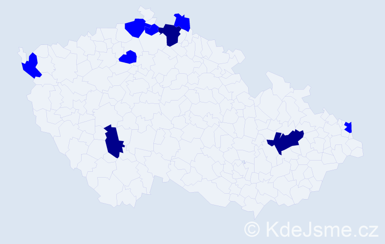 Příjmení: 'Tajbner', počet výskytů 12 v celé ČR