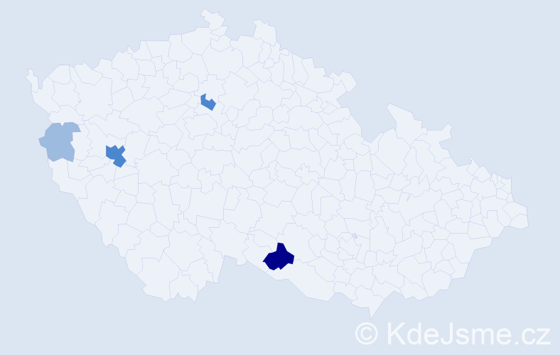 Příjmení: 'Tymkiv', počet výskytů 9 v celé ČR