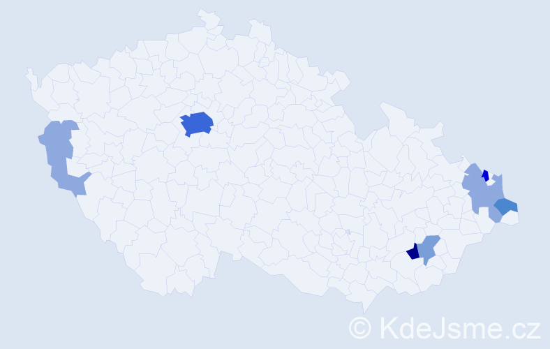 Příjmení: 'Mamicová', počet výskytů 30 v celé ČR
