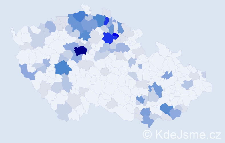 Příjmení: 'Patka', počet výskytů 349 v celé ČR