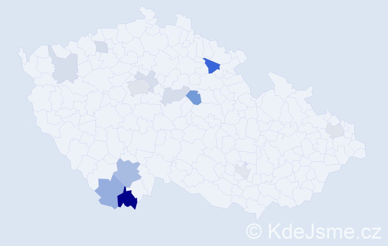 Příjmení: 'Tröster', počet výskytů 31 v celé ČR