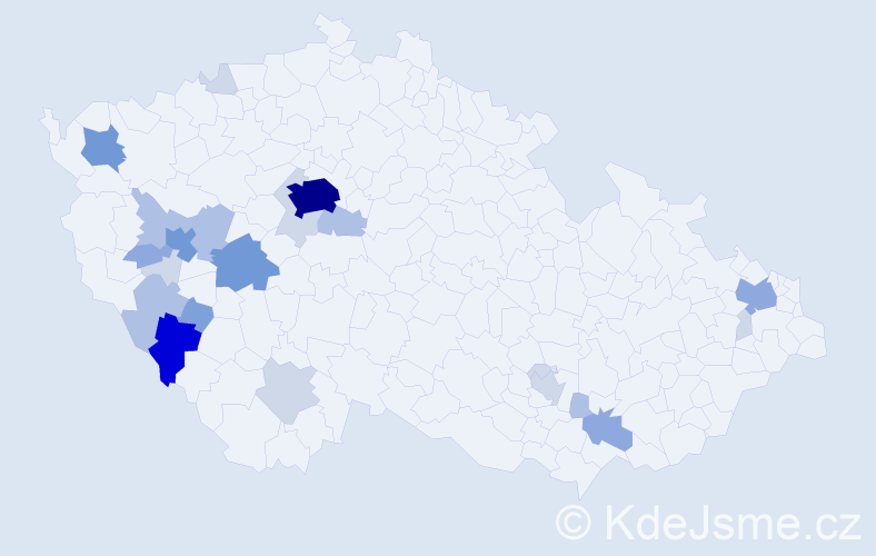 Příjmení: 'Tršová', počet výskytů 73 v celé ČR