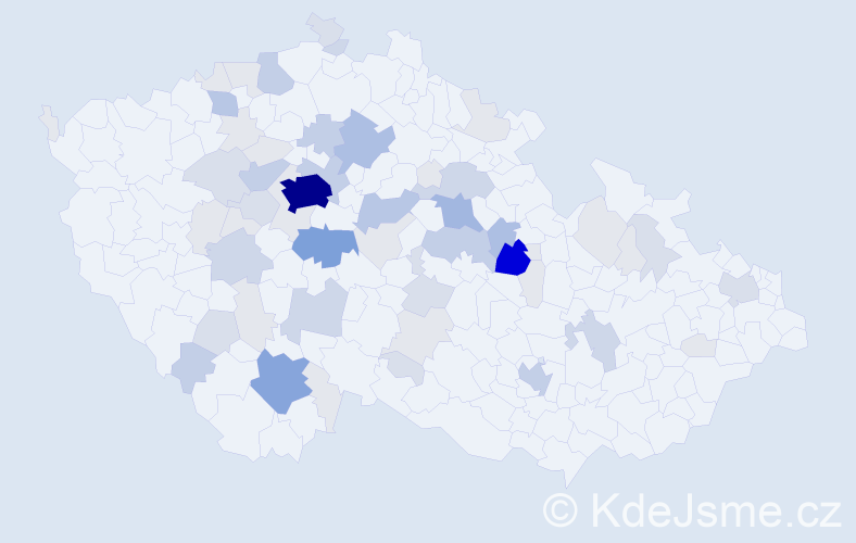 Příjmení: 'Kutová', počet výskytů 211 v celé ČR