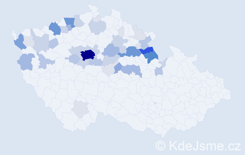 Příjmení: 'Bašek', počet výskytů 163 v celé ČR