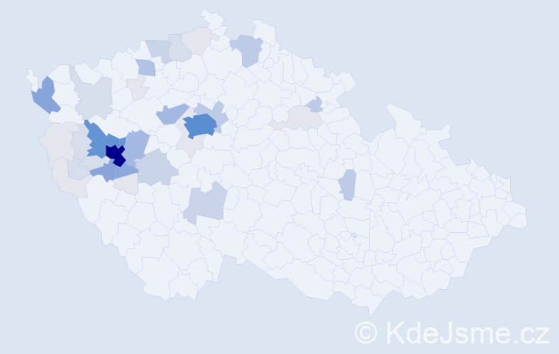 Příjmení: 'Komorousová', počet výskytů 156 v celé ČR