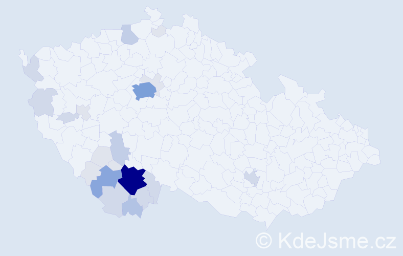 Příjmení: 'Honnerová', počet výskytů 78 v celé ČR