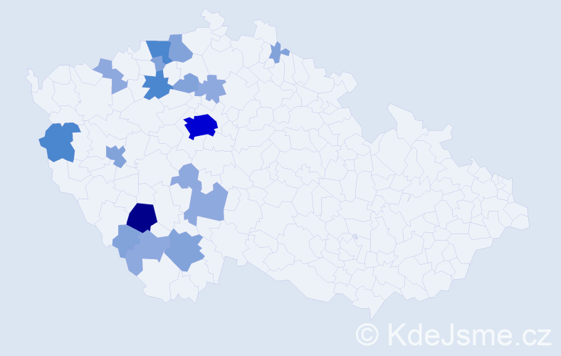 Příjmení: 'Smil', počet výskytů 46 v celé ČR