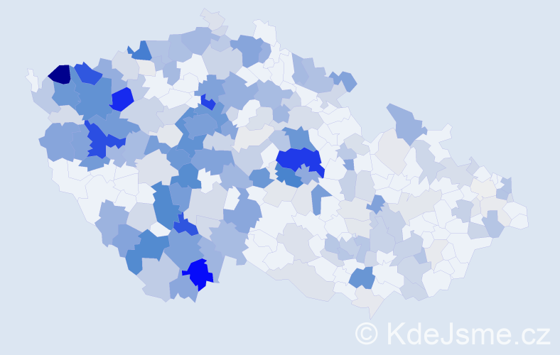 Příjmení: 'Žemlička', počet výskytů 815 v celé ČR